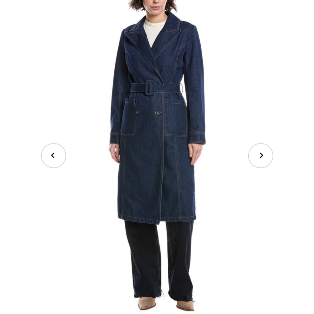 Avec Les Filles Dark Blue Denim Trench Coat